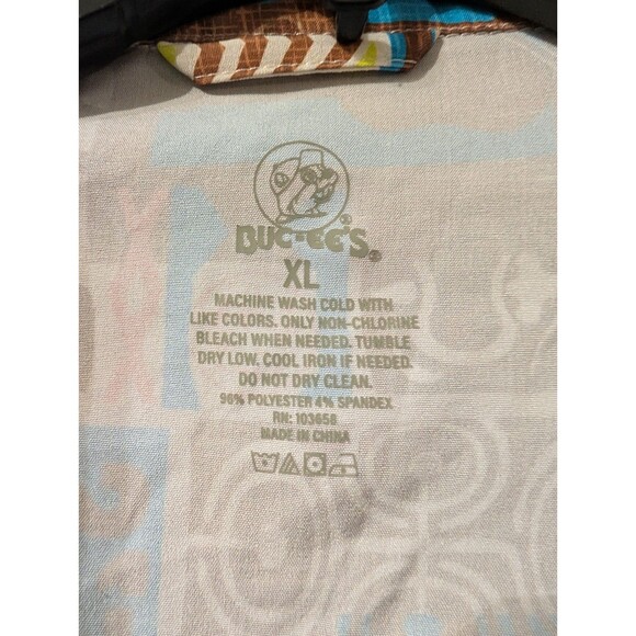 Buc-ee’s Hawaiian Tiki Shirt XL Brown Blue Surfboards Tropical Aloha Button Up - Picture 11 of 12